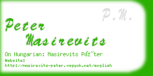 peter masirevits business card
